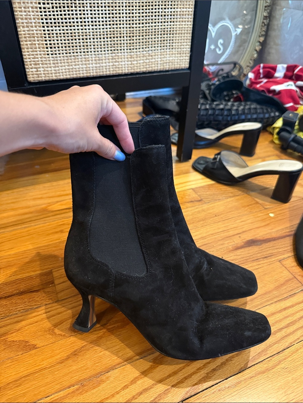 Sam Edelman black suede boots size 7